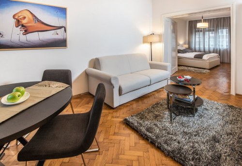 Apartmani Beograd | Stan na dan u Beogradu | Apartman A27 - Dnevni boravak sa pogledom na spavaću sobu