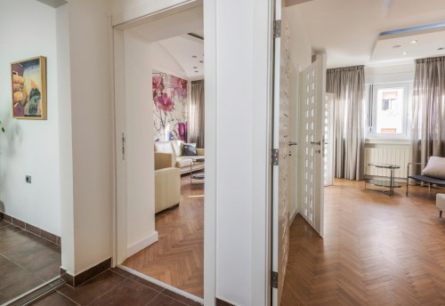 Apartmani Beograd | Luksuzni apartmani Beograd | Apartman A14 - Pogled na dnevni boravak i spavaću sobu