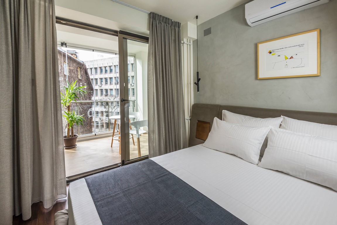 Apartmani Beograd | Apartmani u Beogradu | Apartman A5 - Pogled na terasu iz spavaće sobe