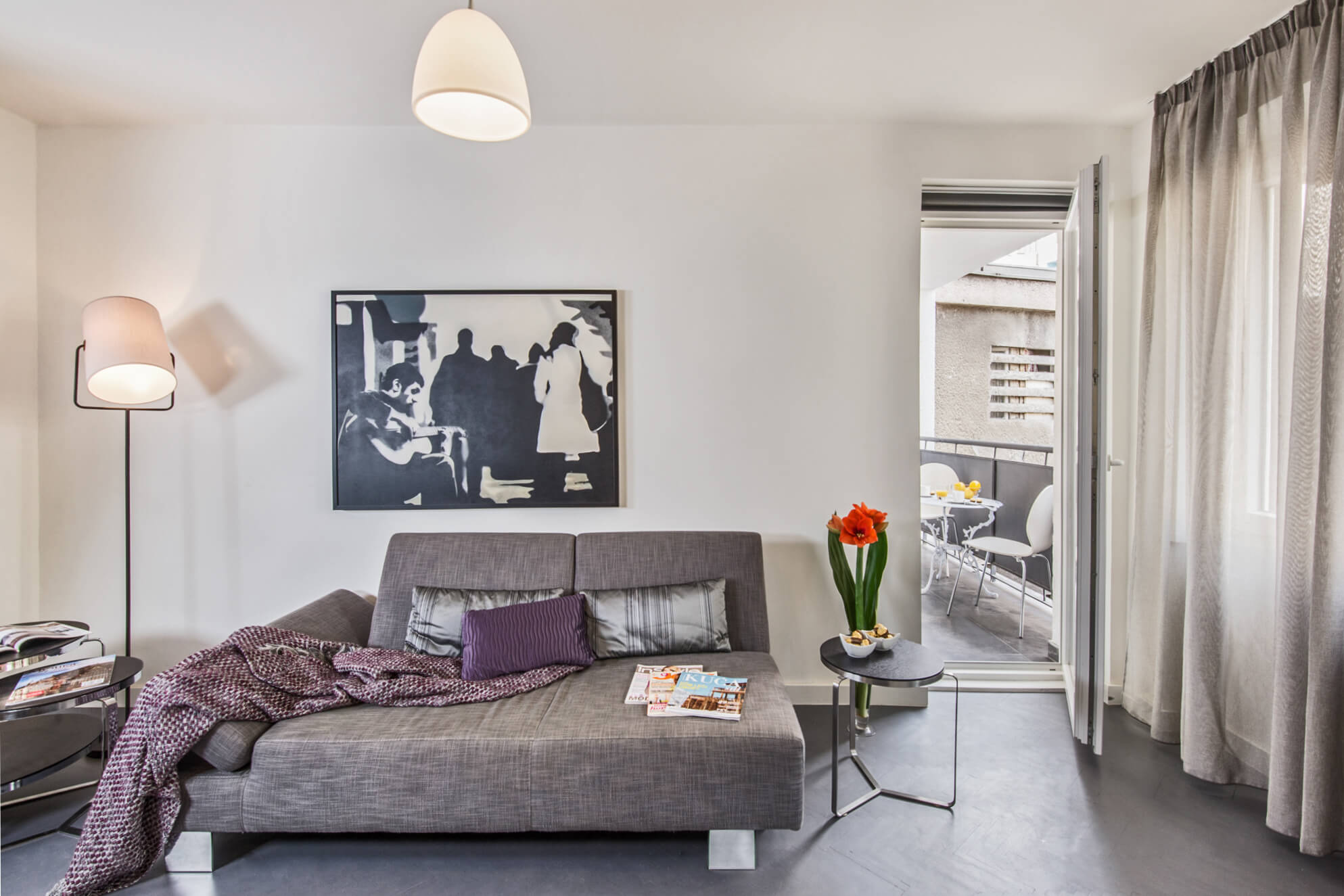 Beograd jednosobni apartmani na dan apartman A10 - dnevni prostor sa terasom